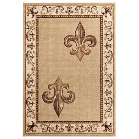 UNITED WEAVERS OF AMERICA United Weavers of America 2050 11226 35C 2 ft. 7 in. x 4 ft. 2 in. Bristol Lilium Beige Rectangle Rug 2050 11226 35C